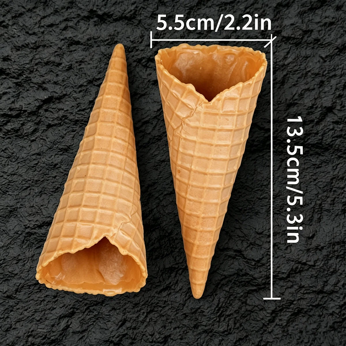 5/16/50 Stück künstliche Eistüten, künstliche Eiswaffel-Tüten, realistische Simulation, knuspriges Waffelmodell, Requisiten für Lebensmittelfotografie – Detail 2