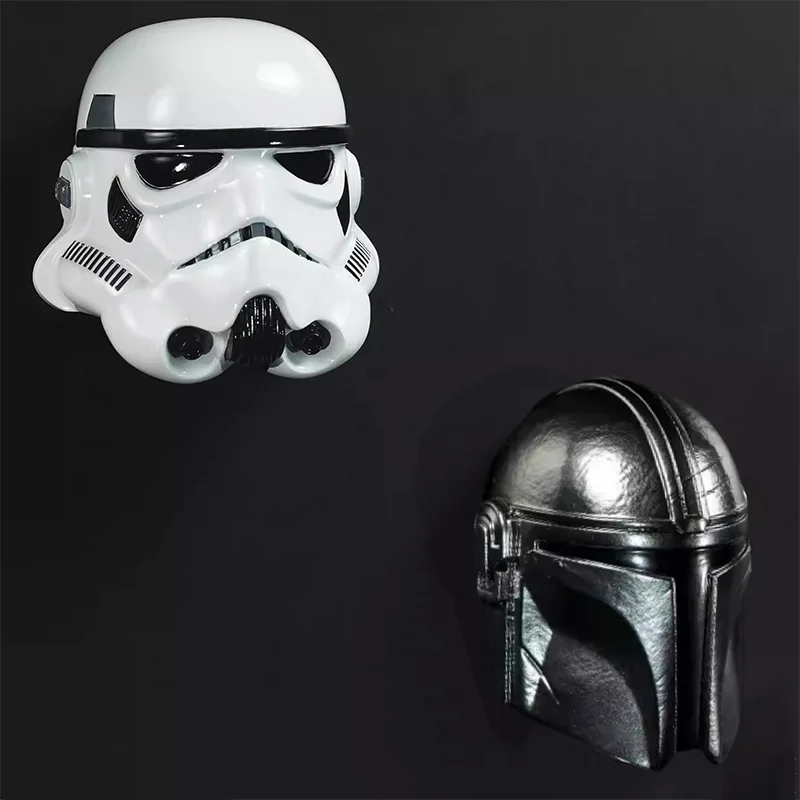 

New Anime Star Wars Stormtrooper Mandalorian Helmet Chibi Figure Fridge Magnet 3d Headsculpture Exquisite Hand-Made Home Decor