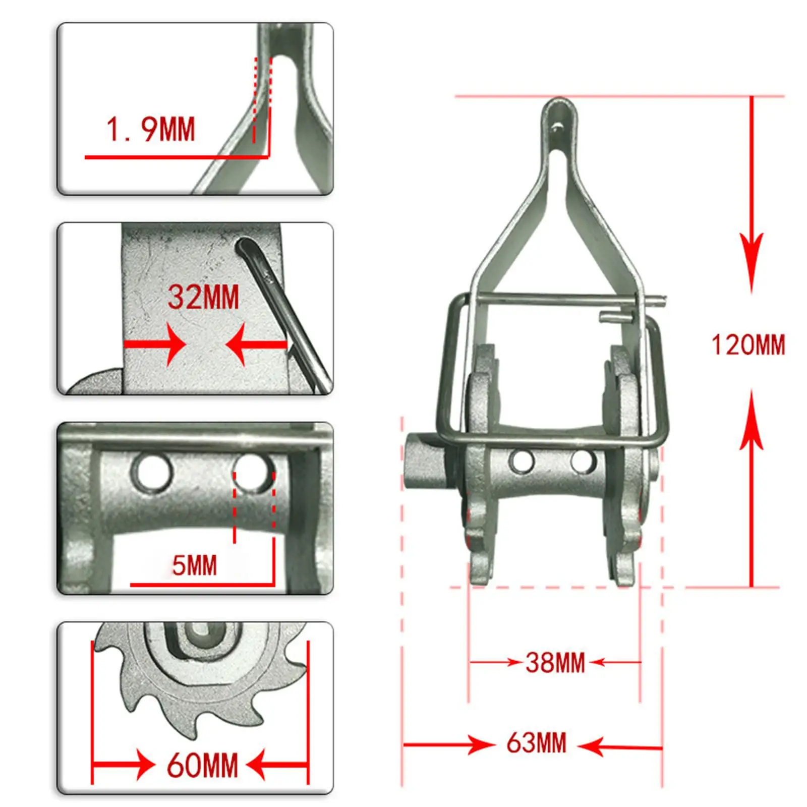 Fence Wire Strainer Heavy Duty Aluminum Alloy Inline Tightener Farm Fence Accessory for Residential Vineyard