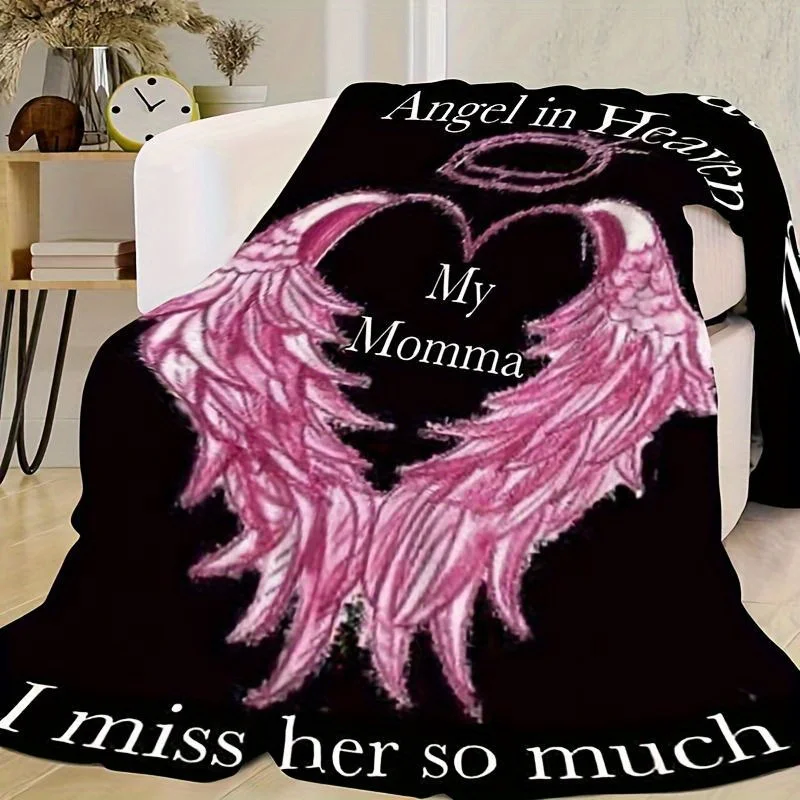 Fleece Blanket for Mother's Thoughts In Memory of Angelic Mothers in Heaven Sofa Office Bedroom Luncheon Naps Available