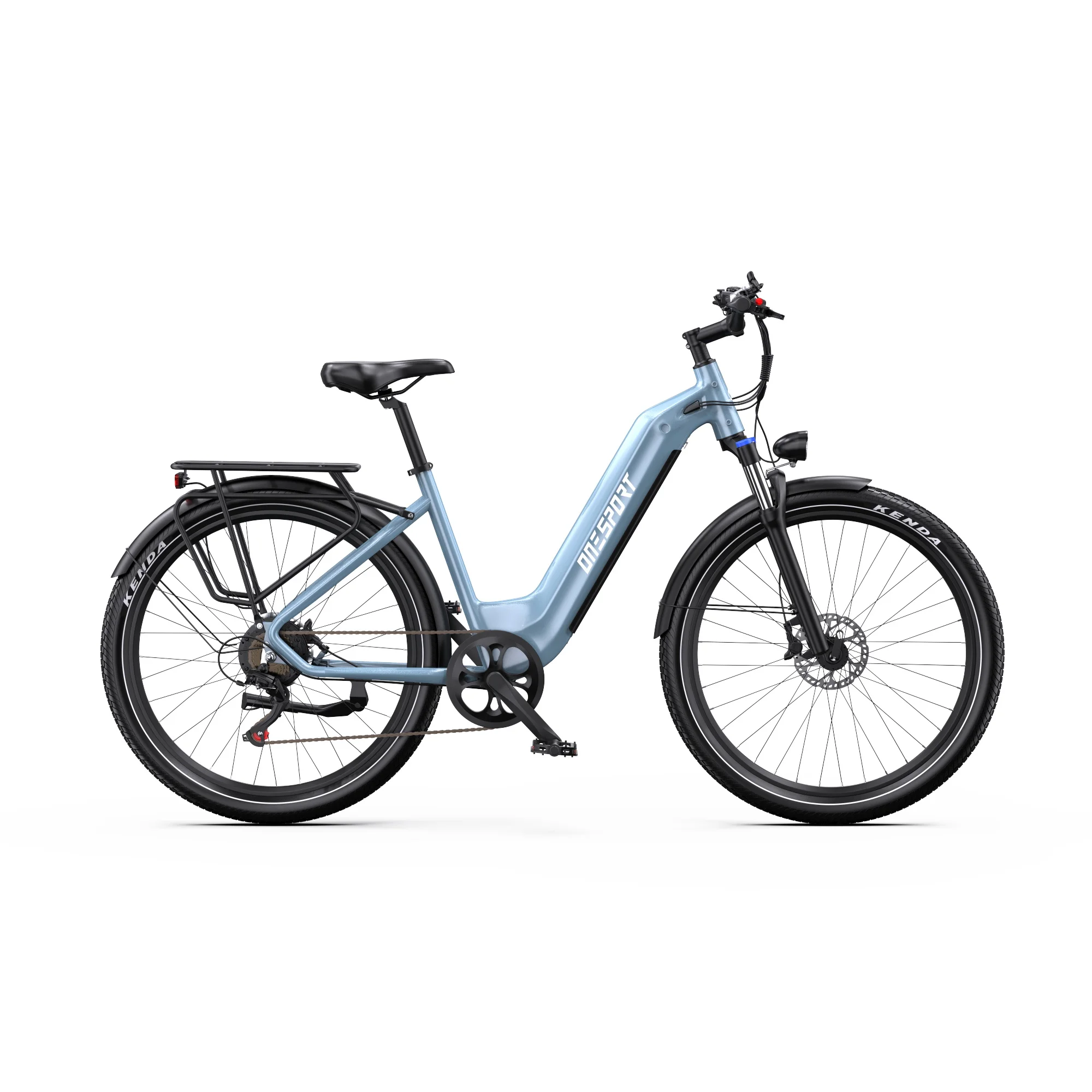 ONESPORT WT05 elektrische fiets, 27,5 inch, 36V, 18,2Ah, actieradius van 120 km, voorwielvering, hydraulische schijfremmen, Shimano 7 versnellingen.