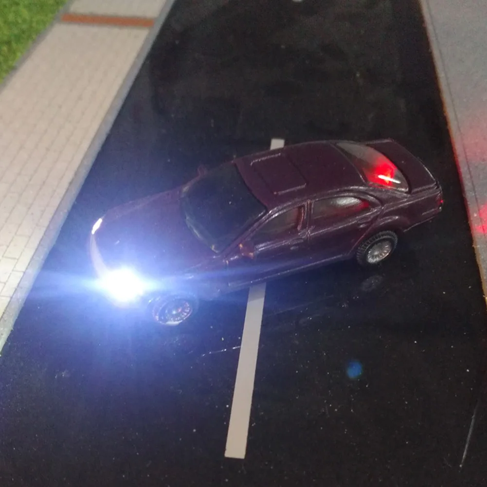 10Pcs Color Model Car Can Light Up N Scale Model Railway Scene Street Layout Building & Construction Toy Model Building