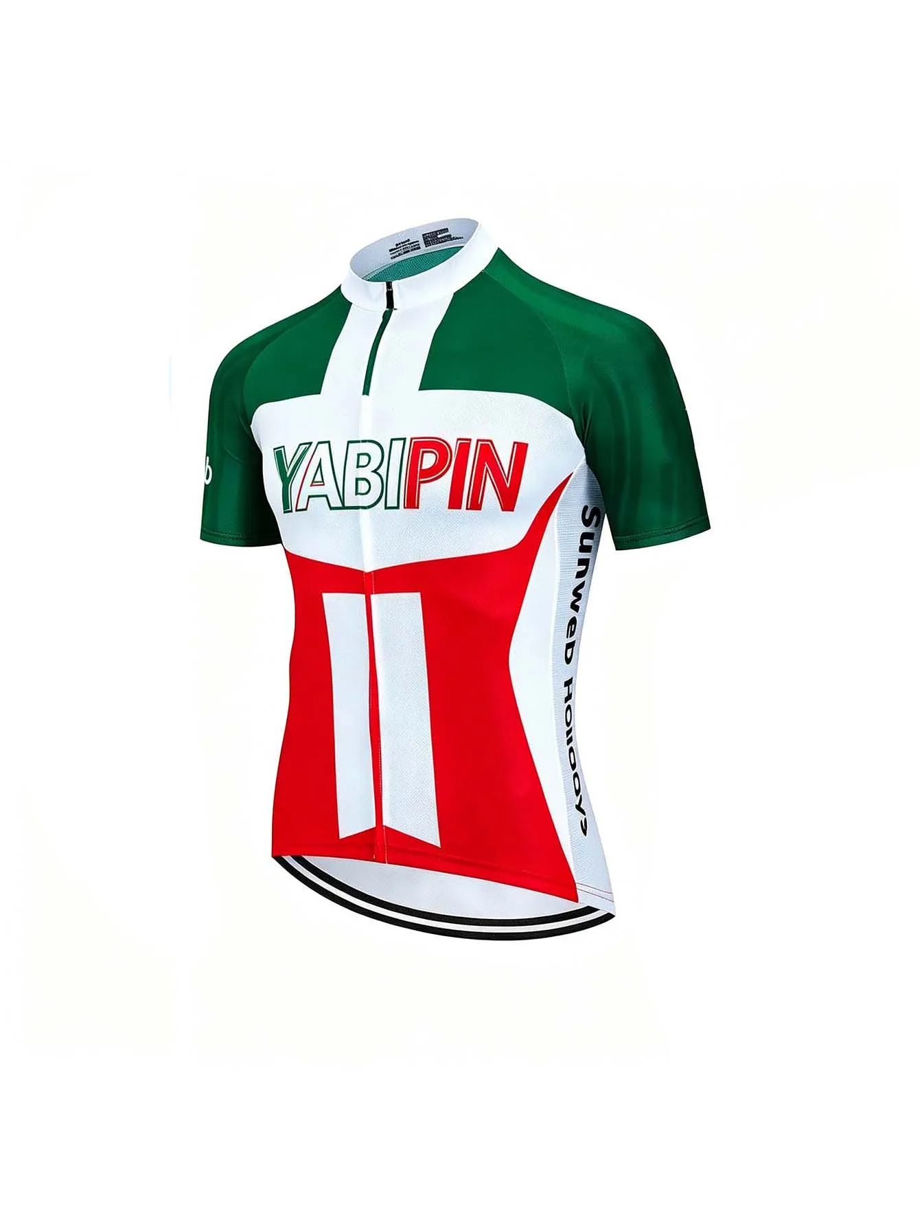 Aero Herren Kurzarm-Radtrikot mit Reißverschluss und Stehkragen, Schnelltrocknend, Leicht, Atmungsaktiv, MTB- und Rennrad-Oberteil