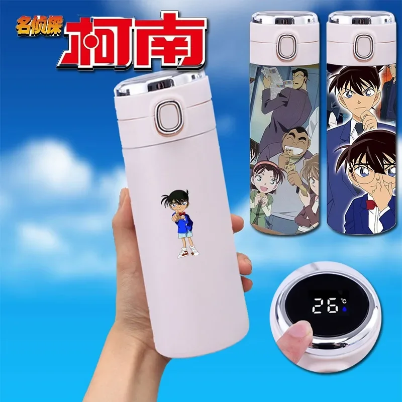 

New Detective Conan Water Cup Cartoon Anime Around The Vacuum 304 Intelligent Temperature Measurement Bouncing Cover Water Cup