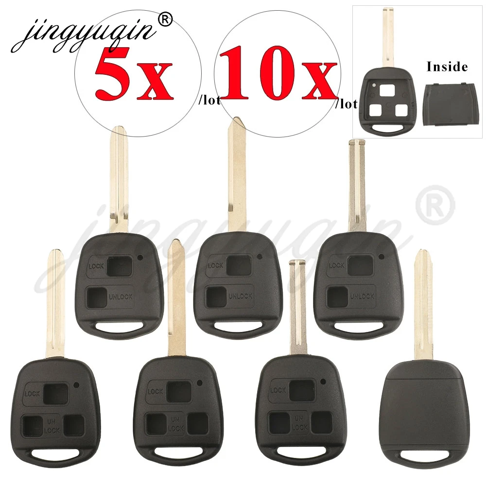 5/10X Car Key Shell Case Fob for Lexus Toyota Corolla Yaris Camry RAV4 Land Cruiser Prado Tarago Avensis FJ Previa High Quality