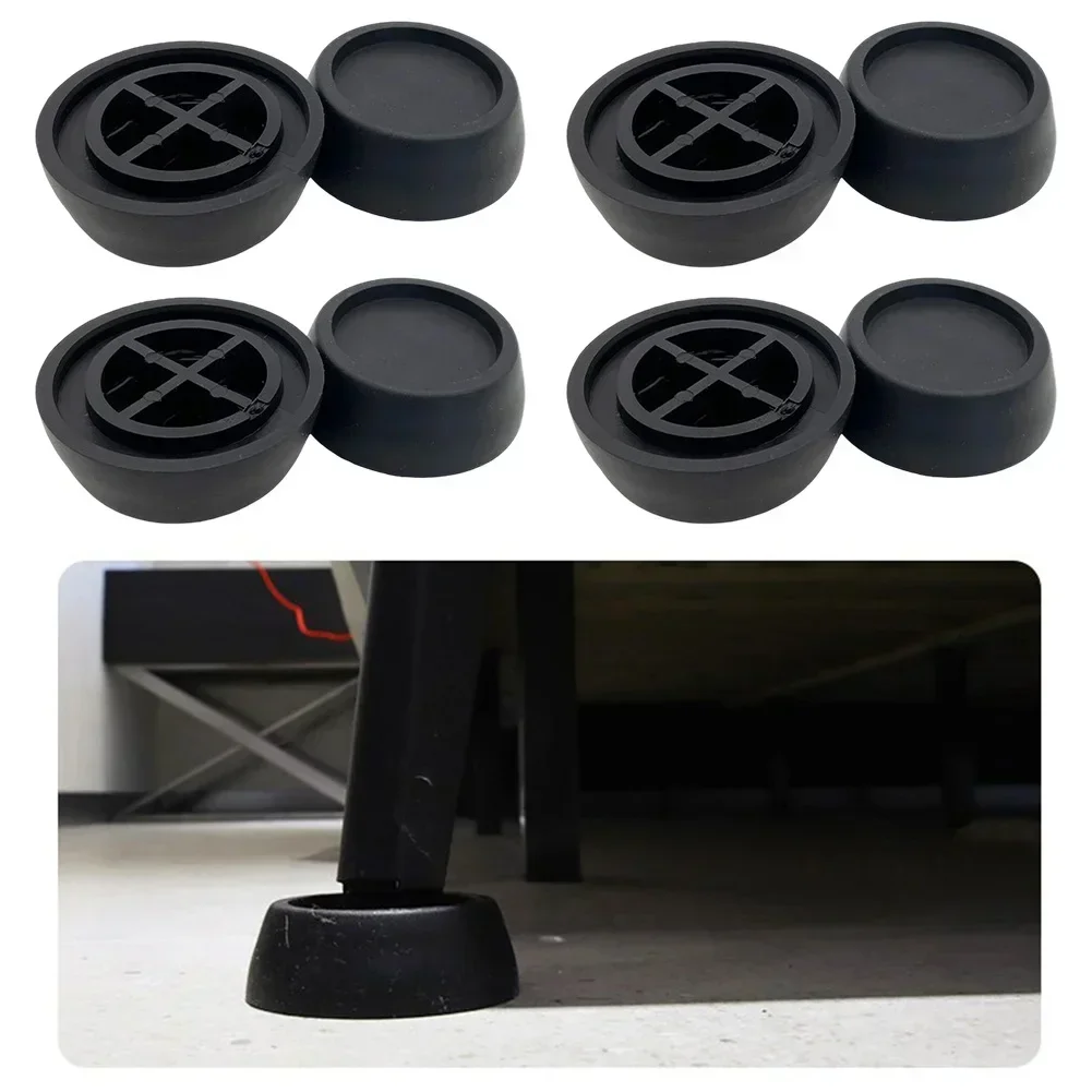 Shock Absorbing Rubber Feet Pads 8 PCS for Washing Machine Dryer and Furniture Fixing Base Floor Protection Black