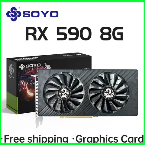 SOYO AMD RX 590 8GB Placa De Video Gaming Graphics Card GDDR5 256Bit PCI Express 3.0 ×16 6Pin Radeon GPU rx590 Series