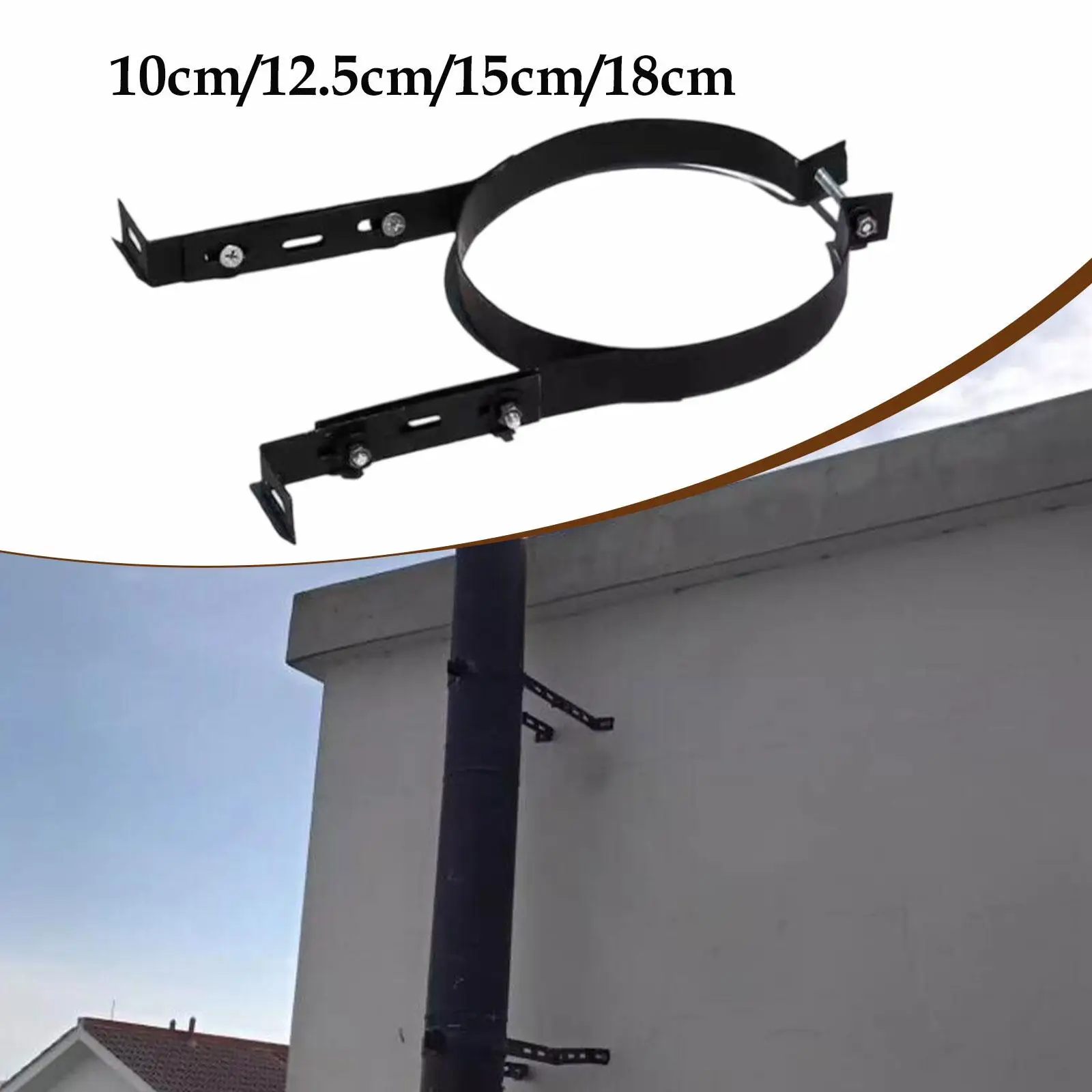 Chimney Pipe Bracket Wall Support Bracket Adjustable Accessory Heat Resistant Sturdy Pipe Hanger Vent Wall Strap