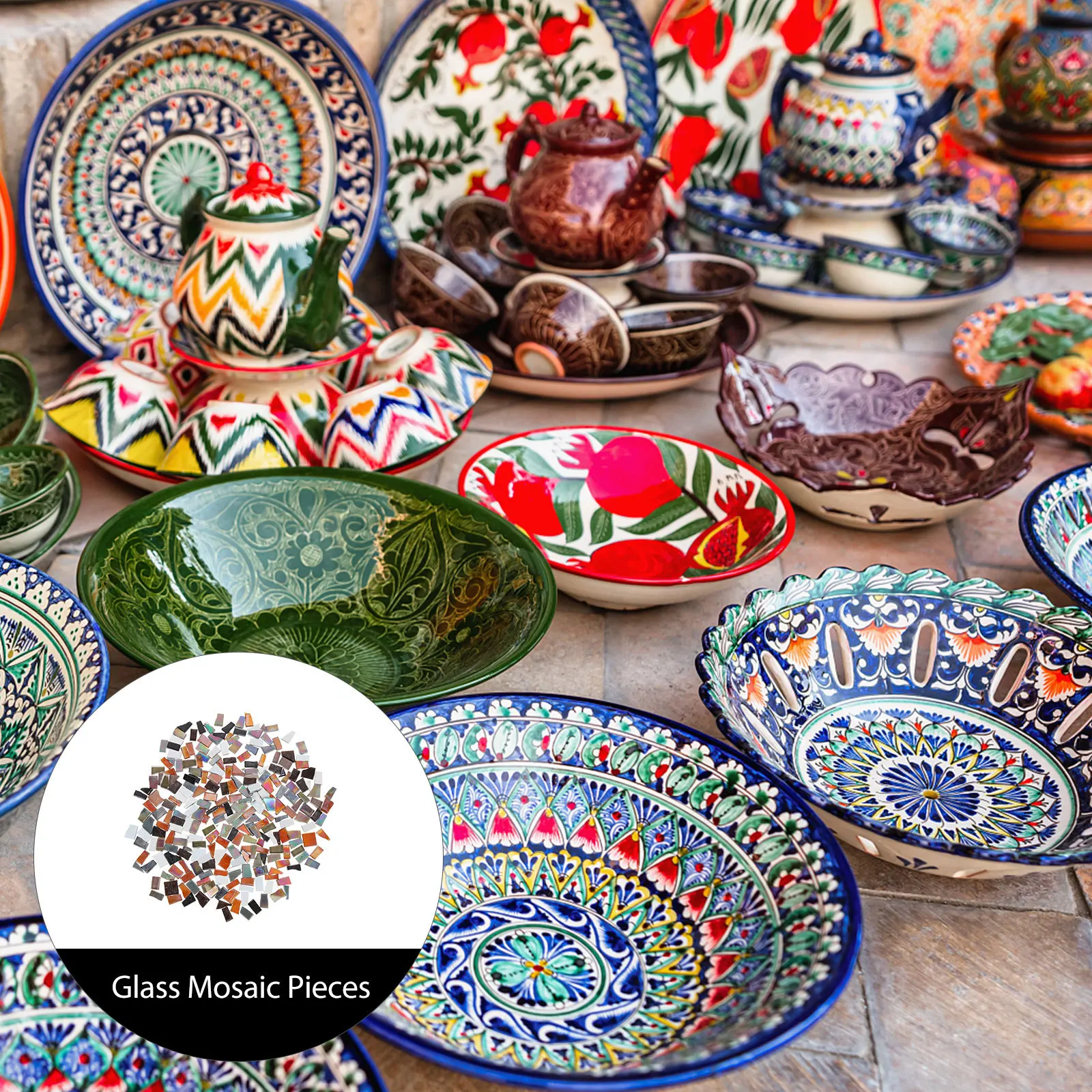 

Glass Mosaic Tiles Pieces Polished Irregular Shape for DIY Home Vase Decoration Garden Craft Supplies Creative Pieces