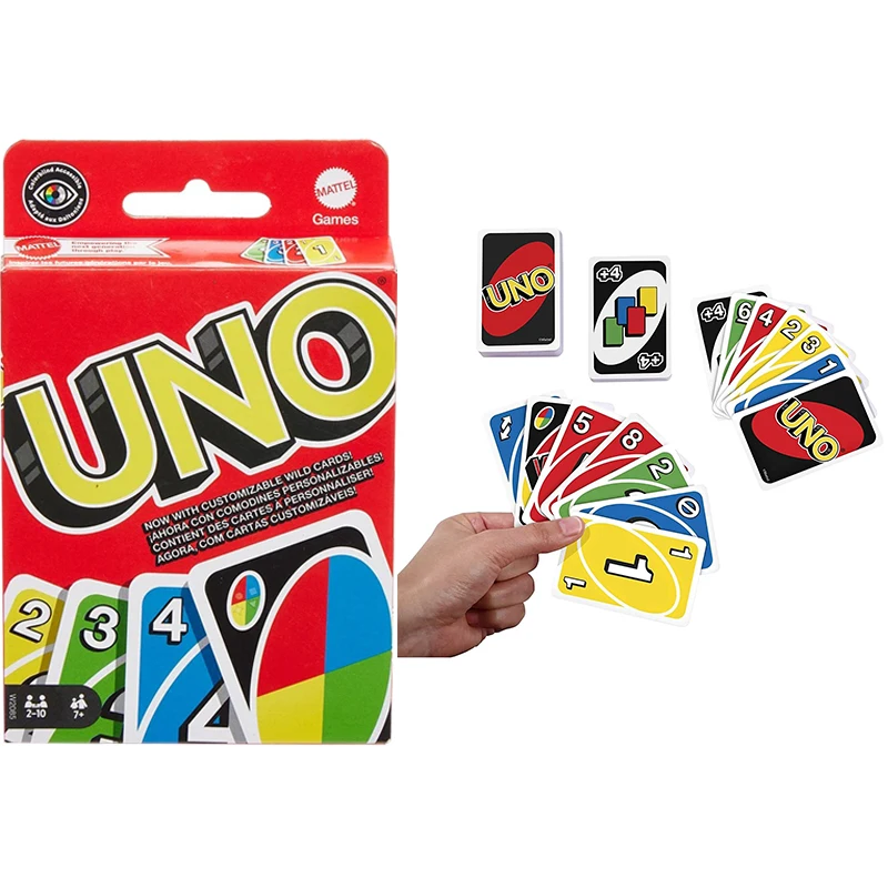 UNO Wild Version Tarjeta familiar roja Gam 112 tarjetas Apto para viajar hace un gran juego para niños de 7 años en adelante ​ juguete