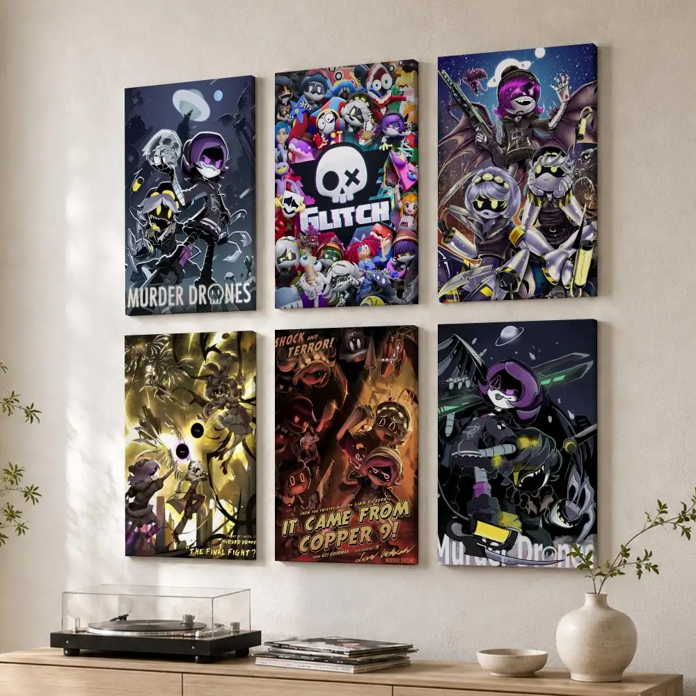 Japanese Anime M-Murder Drones Framed Wall Painting Wood Framed Wall Art Print For Bedroom Living Room Hallway Office Home Decor