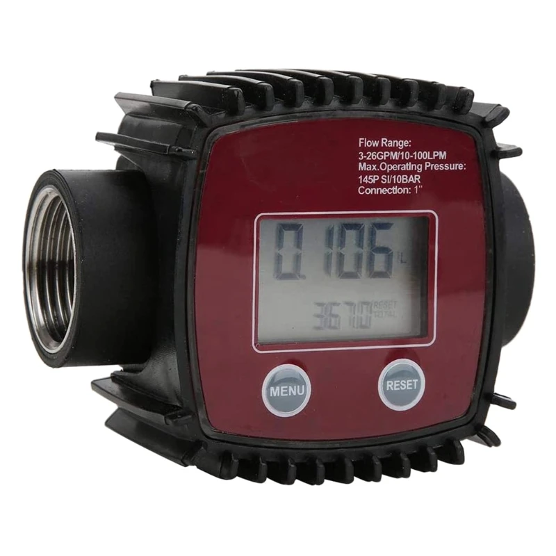 Flow Meter Inline Digital Display For Turbine Meters Plastic  Liquid Flow Meters 10-100 Lpm Female Thread Flowmeter