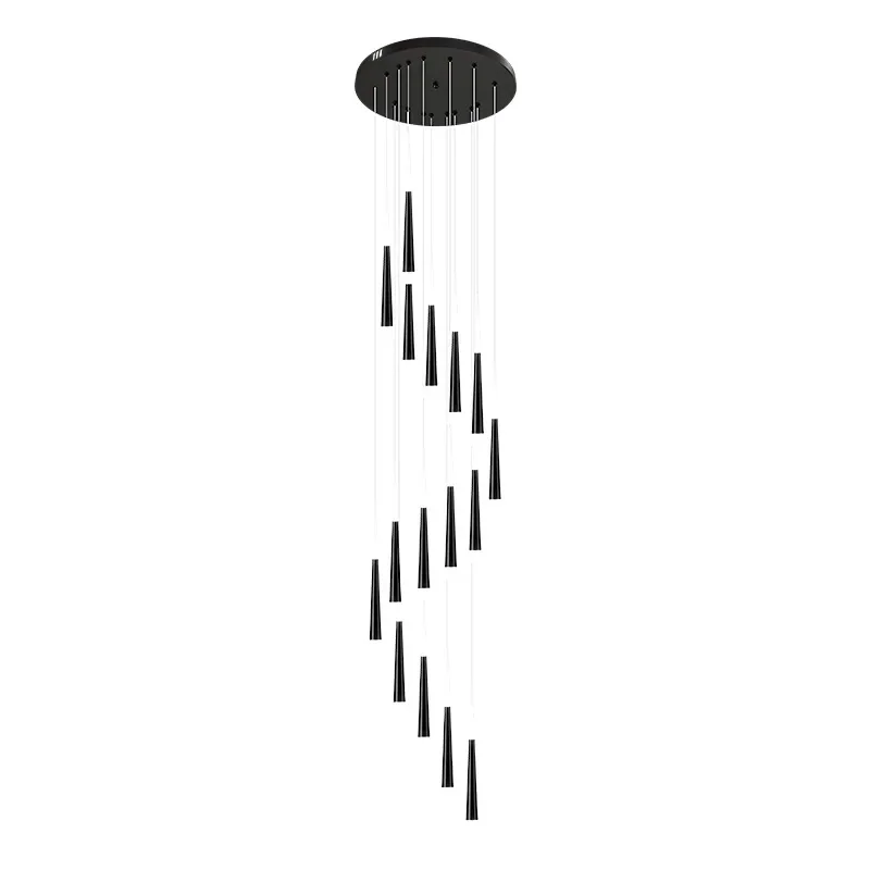 

Stair lamp long chandelier Nordic modern simple duplex villa living room hall revolving staircase loft apartment chandelier