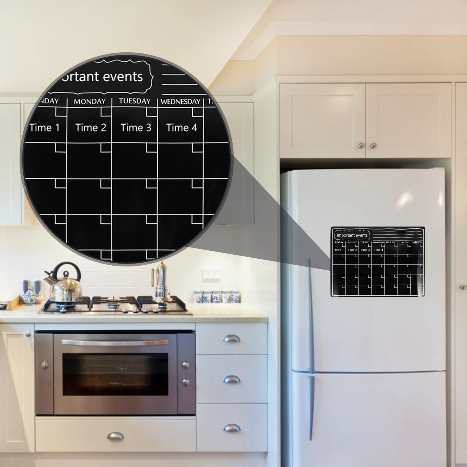 

Magnetic Whiteboard Dry Erase Calendar Monthly Writing Board for Refrigerator Kitchen Reminder Schedule Office Reusable Rubber H