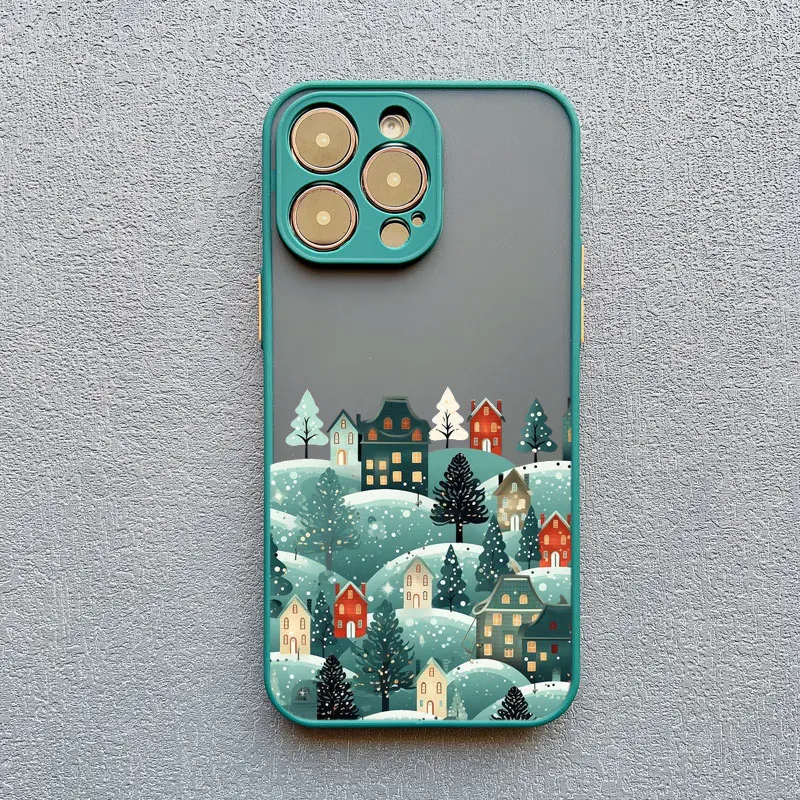 Nachtliche Schneeberg-Wald-Szenerie Handyhülle für iPhone 17 Pro Max 15 14 Pro Max Plus 16 13 12 Mini 11 Pro Max XR XS X Schutzhüllen – Detail 5