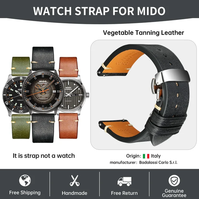 Luxury Quick Release Watch Strap 22mm 20mm For MIDO Watches Accessories Bracelet Italian Pueblo Leather Watch Band AliExpress