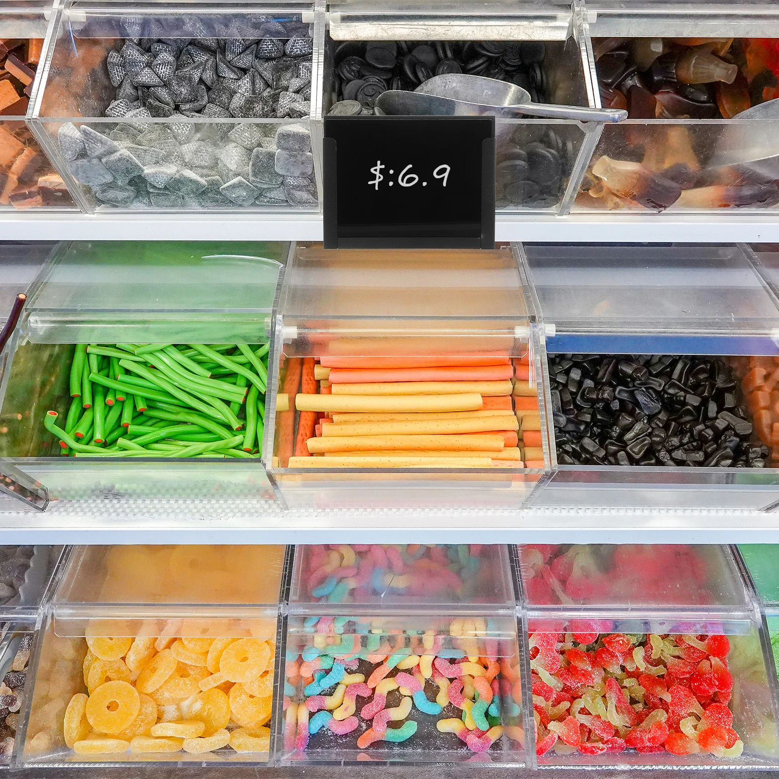 علامة أسعار المأكولات البحرية القابلة لإعادة الاستخدام، سبورة صغيرة سوداء قابلة للمسح لعرض متجر البيع بالتجزئة، حامل ملصقات رف السوبر ماركت، السوق الطازجة #5