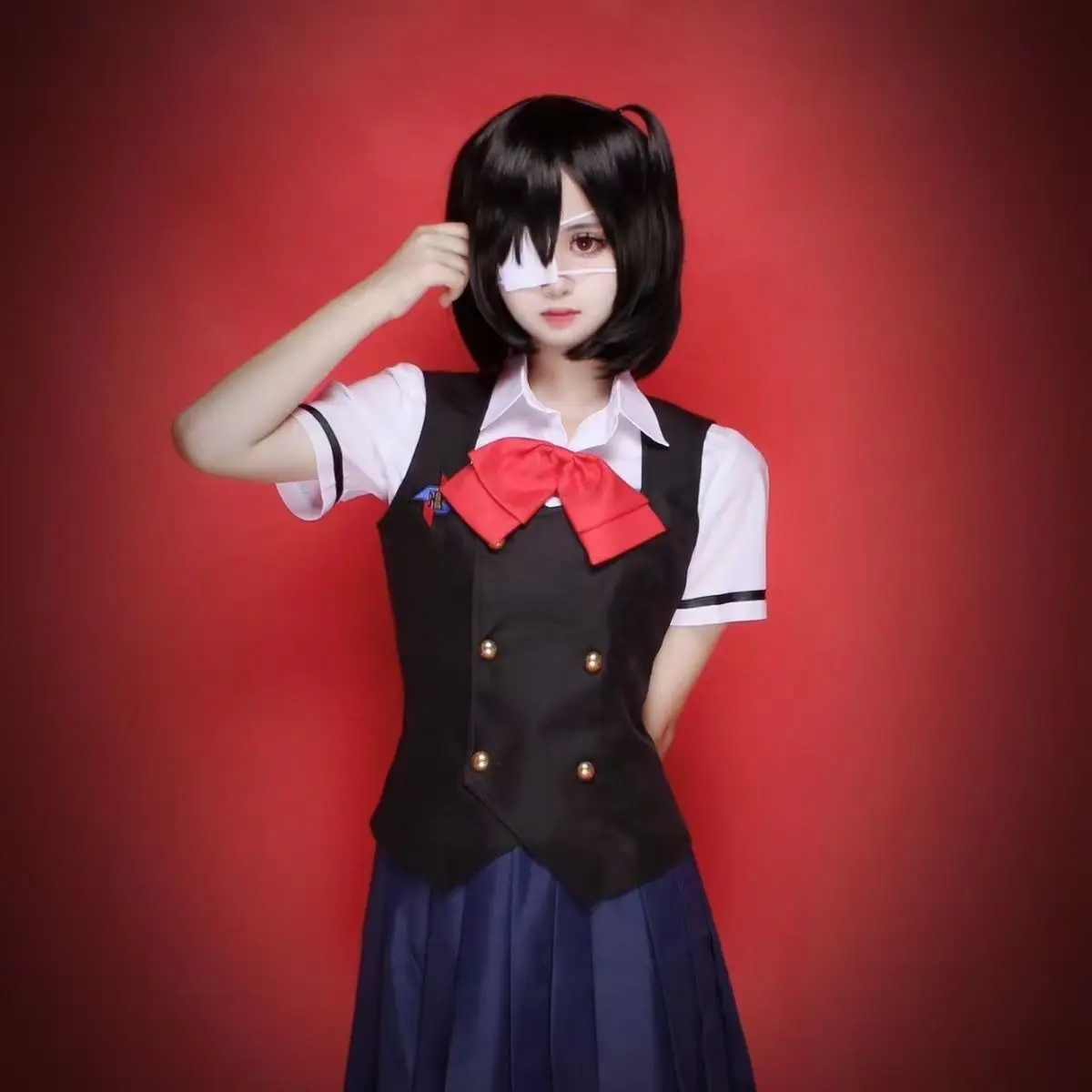 

Jirai kei Anime Cosplay Vest Set School Uniform for Mei Misaki & Izumi Akazawa Daily Wearable