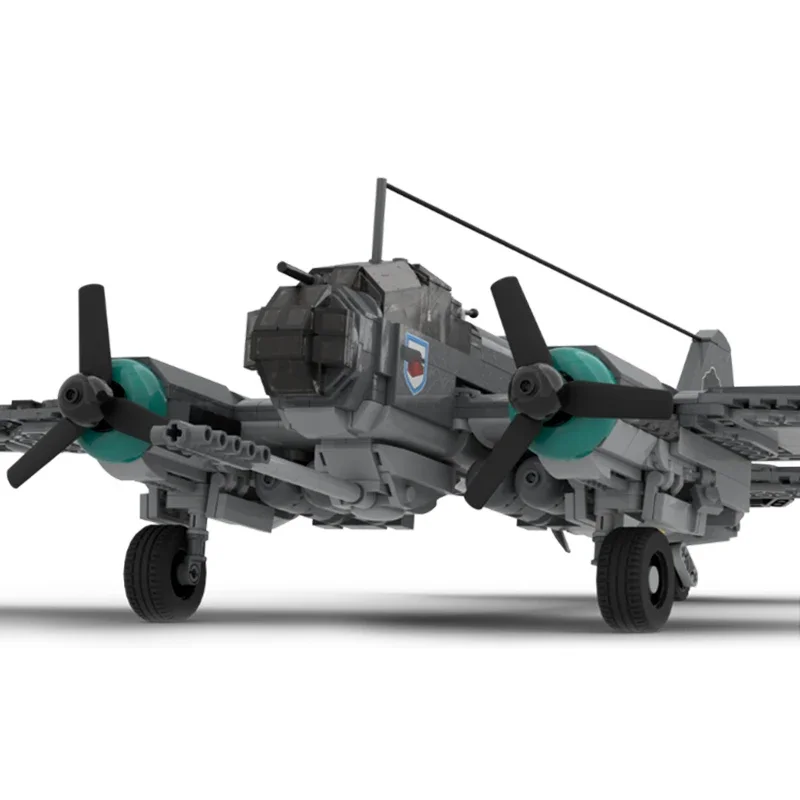 Moc Mattoni da costruzione Modello di aereo militare Junkers Ju 88 Tecnologia da caccia Blocchi modulari Regalo Giocattolo di Natale Set fai da te Assemblaggio