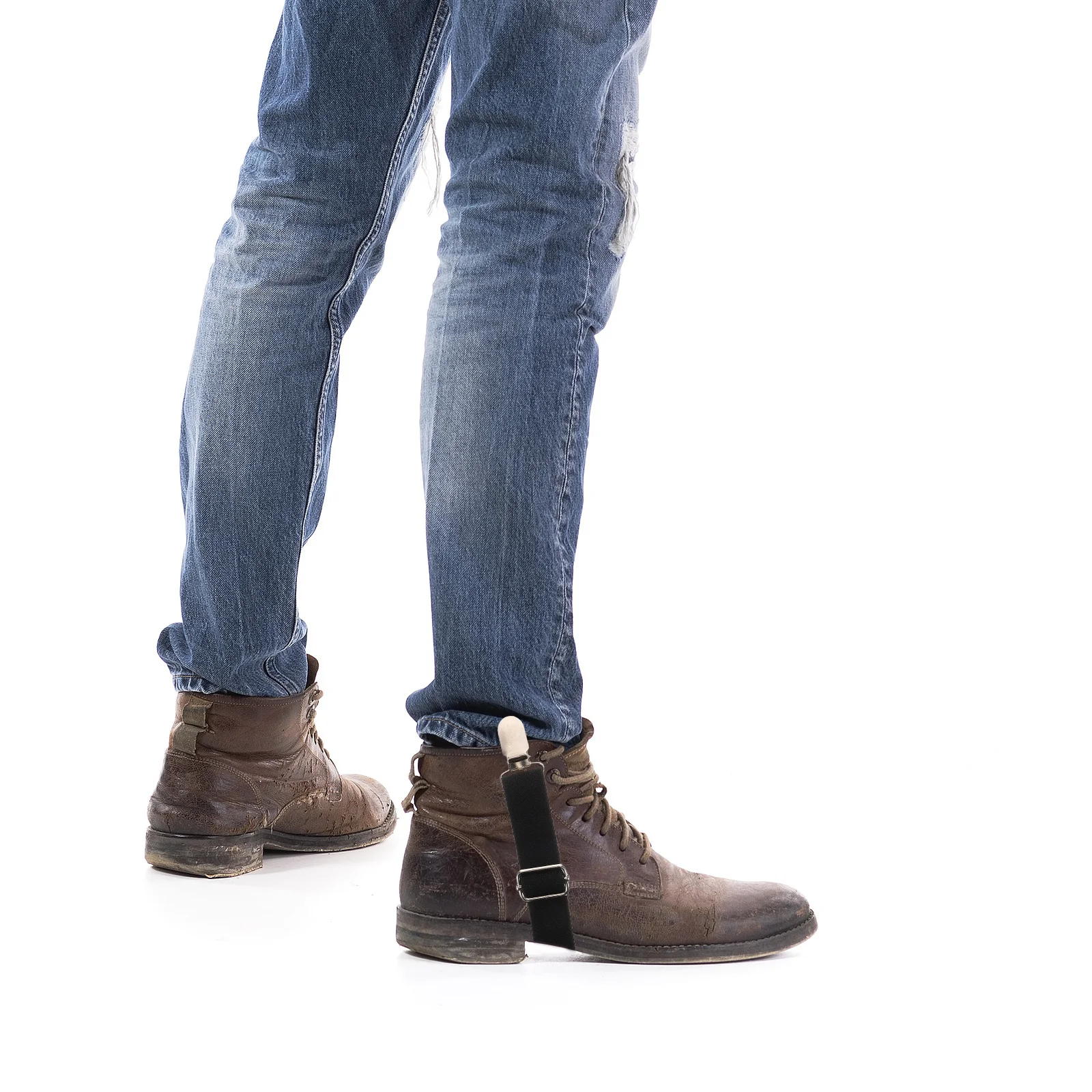 

1Pair Adjustable Motorcycle Trousers Stirrups Clips Boot Straps for Jeans Pants Bed Sheets Mattress Covers Curtain