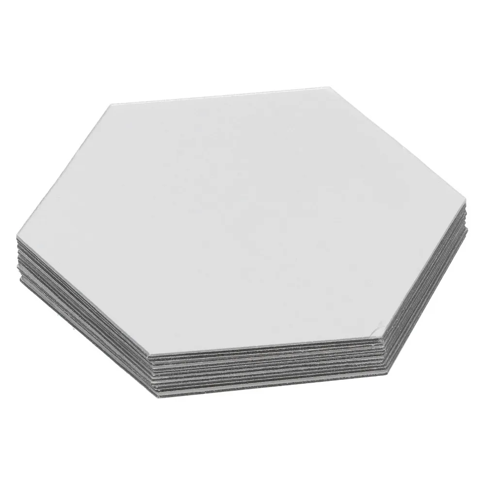 12 Pcs Acrylic Acrylic Mirror Sticker Self Adhesive 10cm Hexagon Wall Mirror Sticker Hexagonal Shape Decorative Sheet