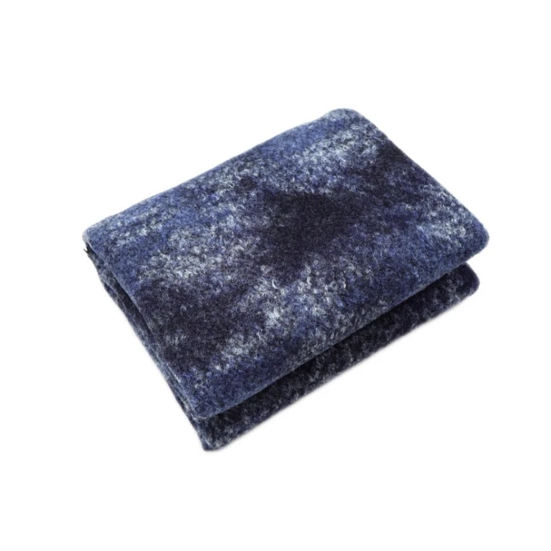 

Handmade Tie Dyed Looped Knitted Wool Fabric for Soft Drape Micro Elasticity Coat Jacket Vest Cloth Diy Per Meter Sew Material