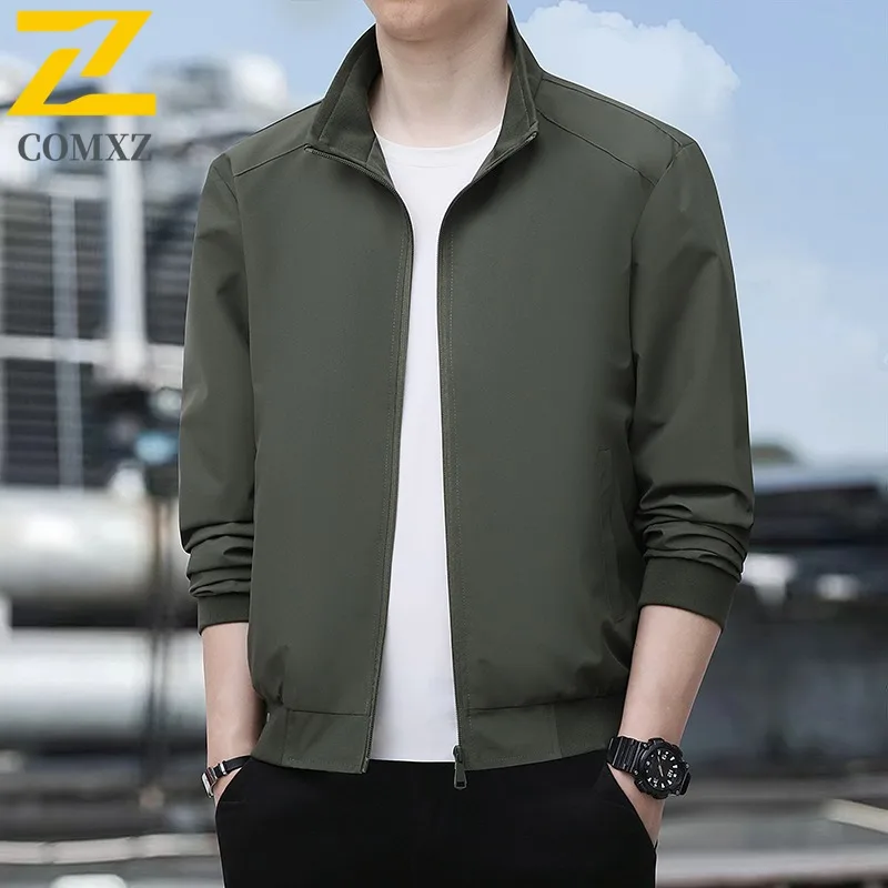 COMXZ hommes veste 2025 mode col montant trajet bureau coupe-vent manteau confortable Style quotidien léger automne nouvelles vestes