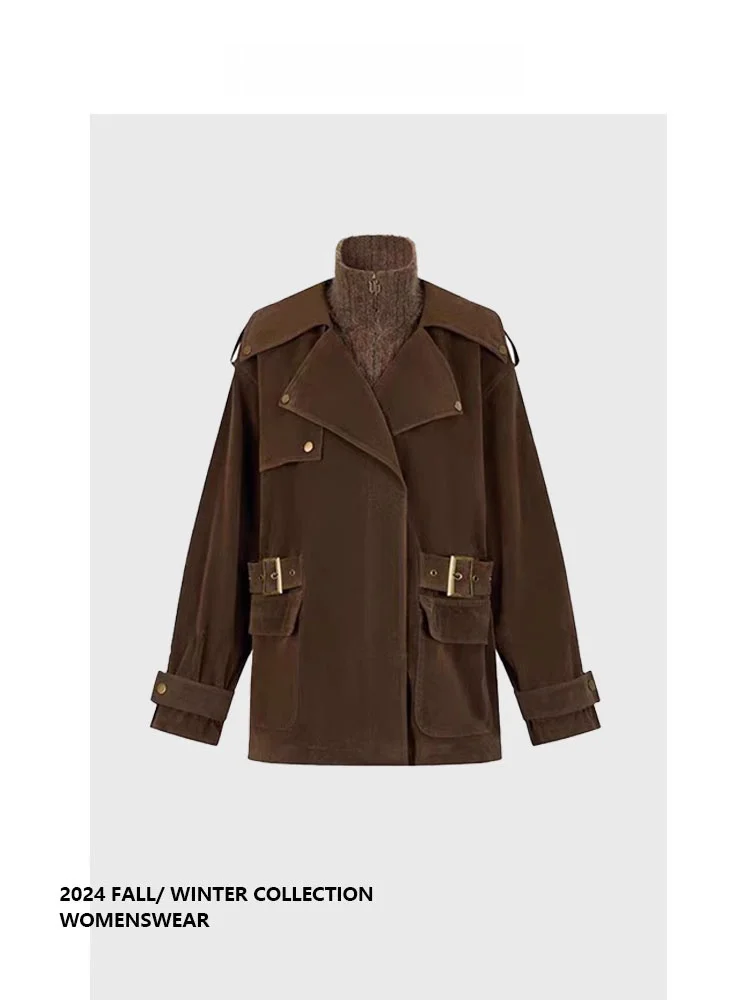 Giacca da Moto in Velluto Patchwork Pesante Forever 2 Barn, Top Femminile Cool Invernale a Maniche Lunghe