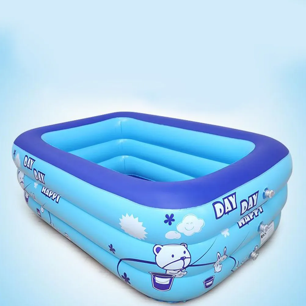 

1pc Inflatable 1.2M Thickened 3-Layer Pvc Swimming Bathtub For Kids Home Garden Yard Durable Water Play Mat Inflatable Pool