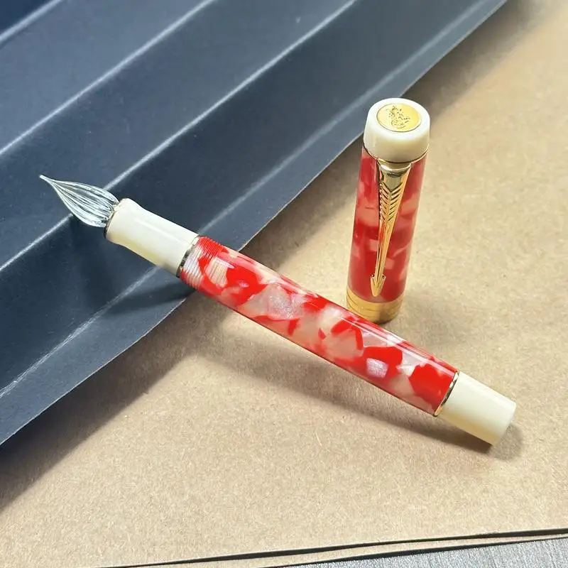 JINHAO-Stylo plume Koi modifié avec pointe en verre, stylo trempette d'écriture et de peinture, stylo à usage touristique, 100