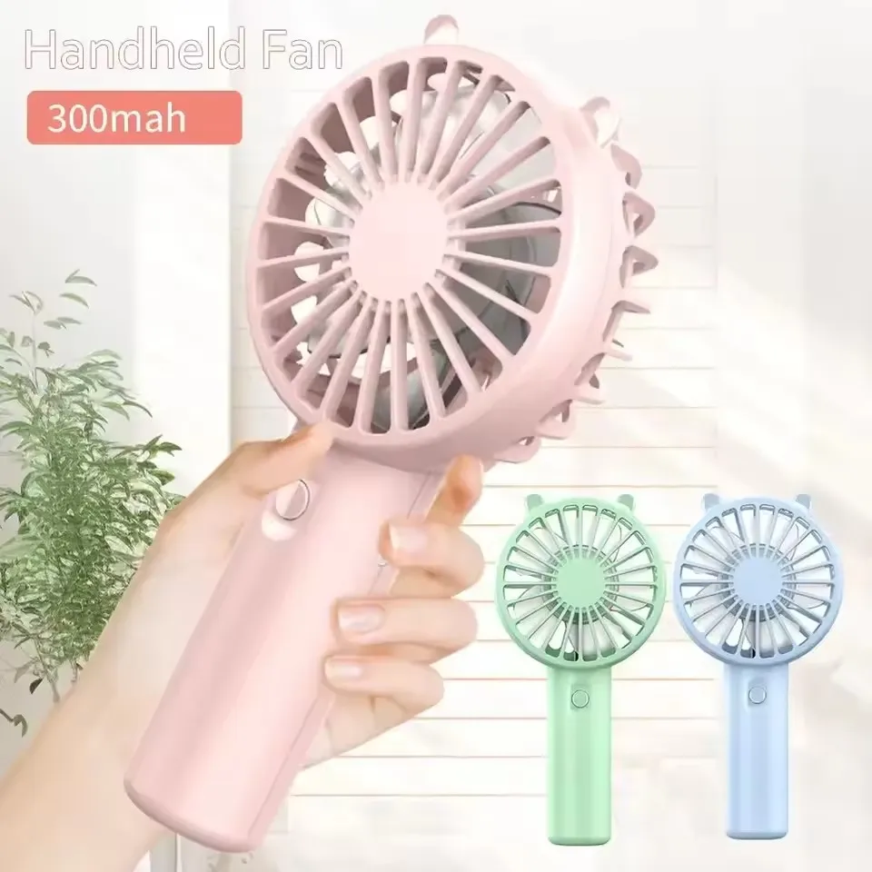 Mini ventilador portátil de mão, recarregável por USB, silencioso, pequeno ventilador de mesa para uso doméstico e no escritório