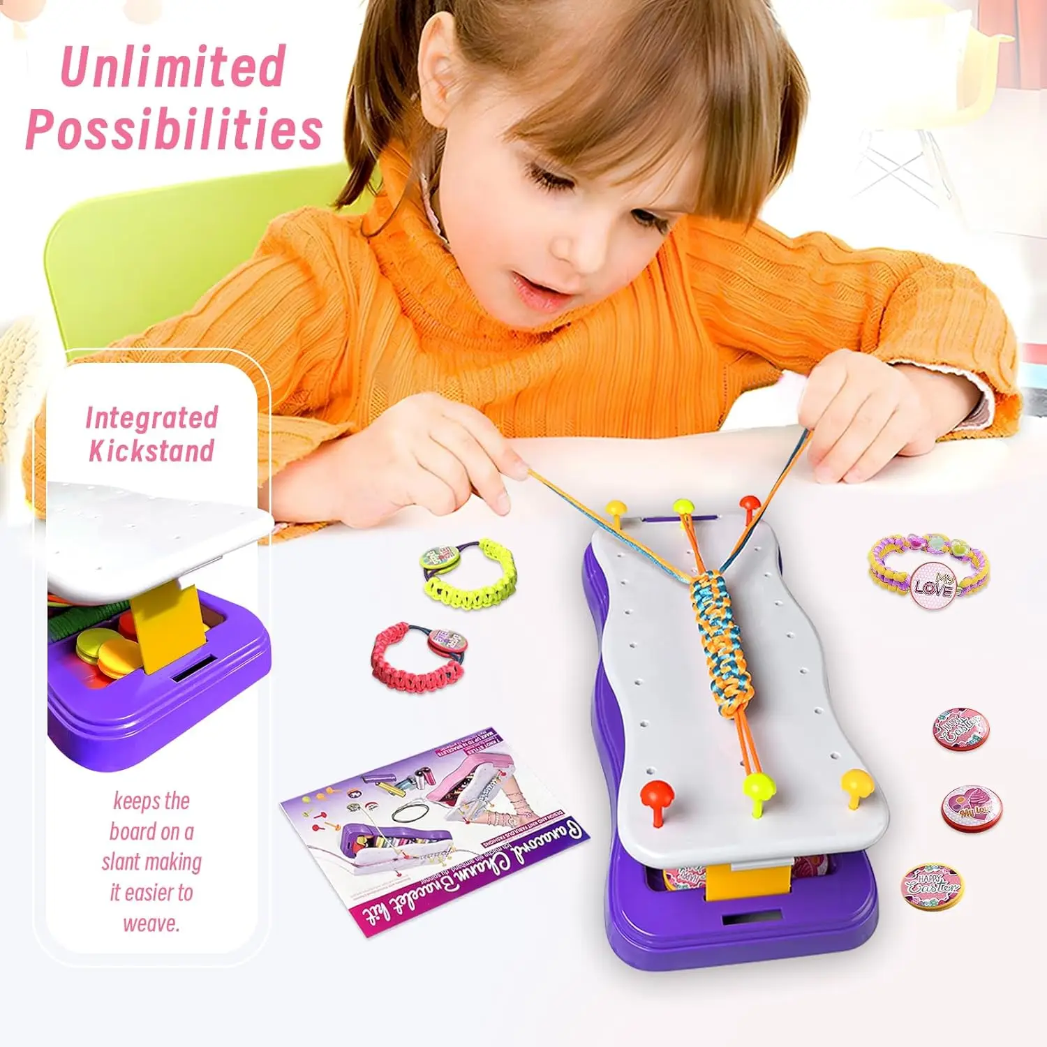 أطفال صنع المجوهرات بسط سوار كيت الإبداع شعبية سوار سلسلة صنع مجموعات الالعاب سلسلة شعبية هدية عيد ميلاد