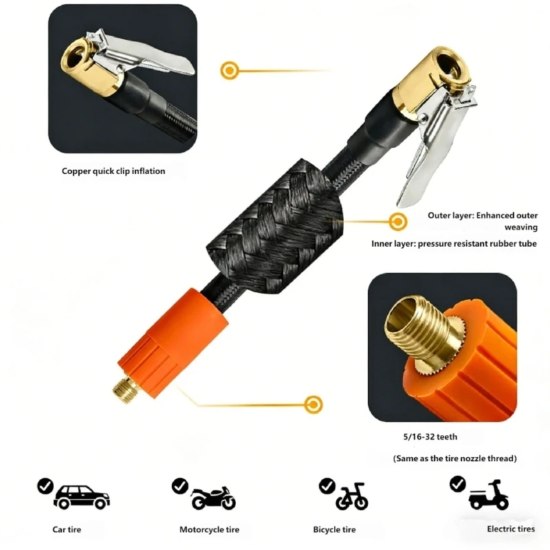  Pressure Reinforced Air Hose with Fast Release Valves for Multiple Purpose