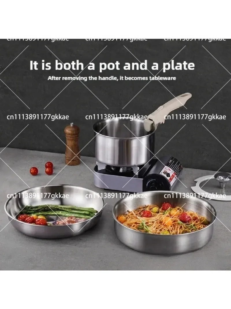 9 Piece Induction Cookware Set with Removable Handle, Dishwasher and Oven Safe Kitchen Pot Set