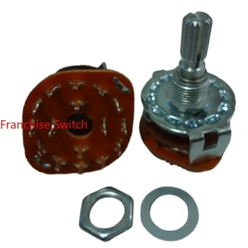 10PCS Spot Supply Of Band Rotary Gear Switch, Chassis Signal Conversion  2-pole, 6-speed, 20mm Spline