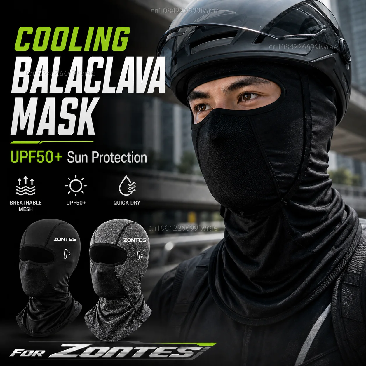 

Cooling Motorcycle Balaclava Mask UPF50+ UV Protection Breathable Face Cover Summer For Zontes G1 125 ZT125 G1 ZT125U ZT 125 U
