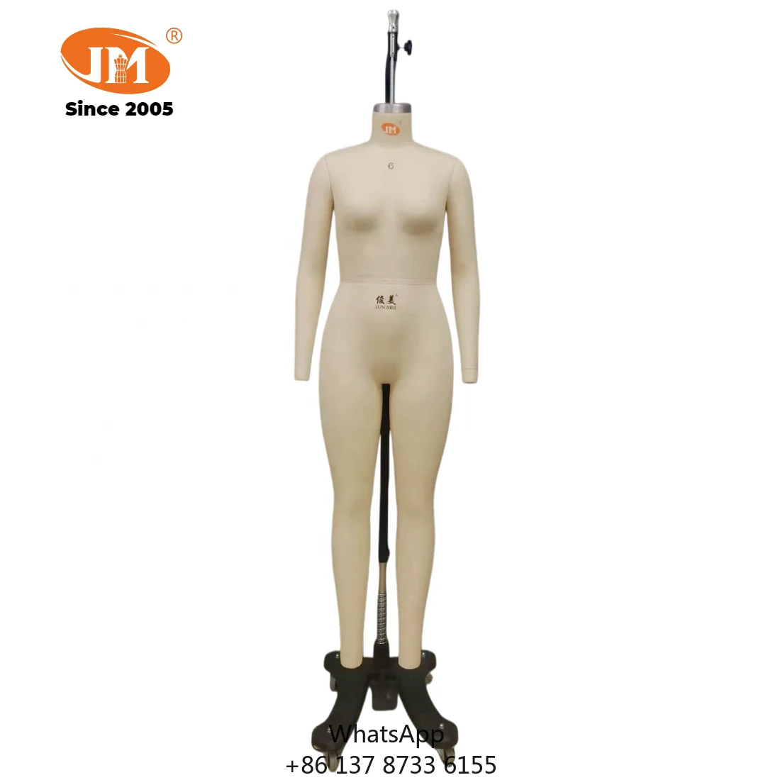 

Headless Female Full-Body Fiberglass Manikin In US Size 6 With Adjustable Metal Stand For Sewing & Tailors
