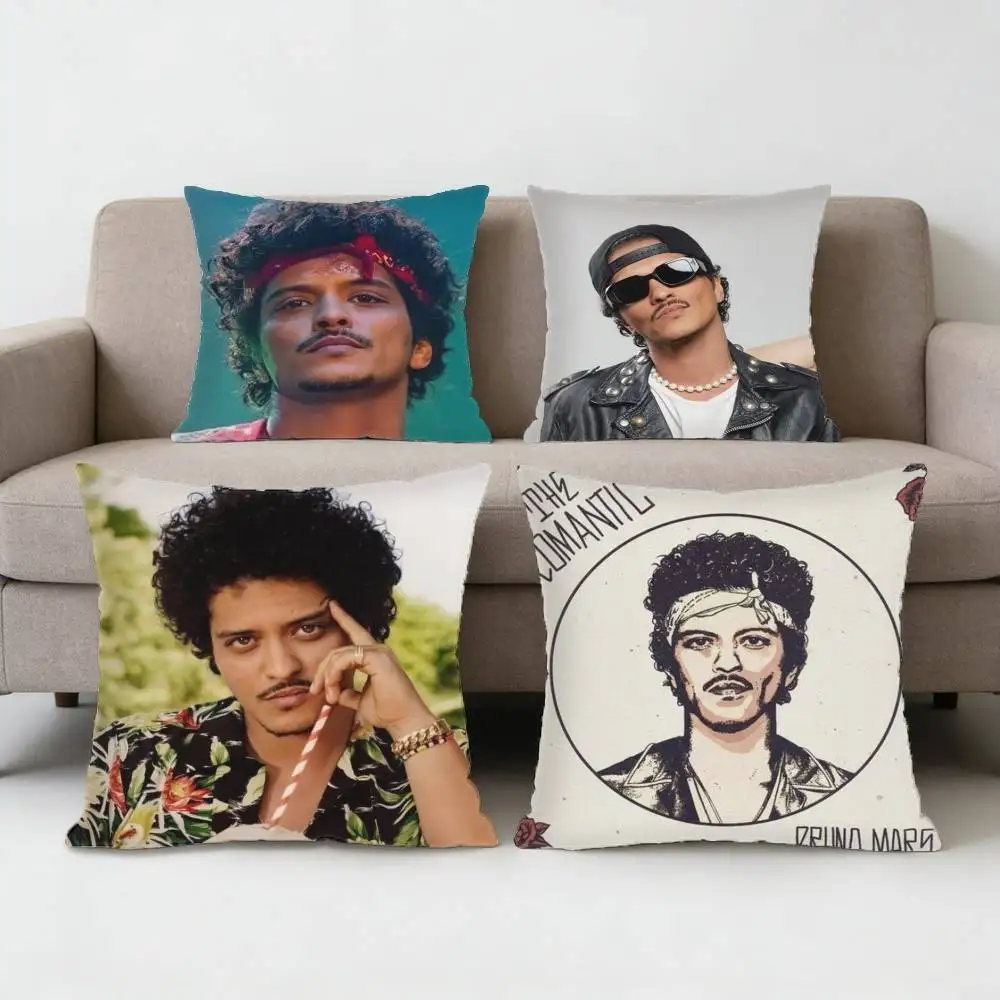 

Singer B-Bruno M-Mars Pillow Case Anti-dustmite Pillowcase Invisible zipper silky short plush Sofa cushion cover