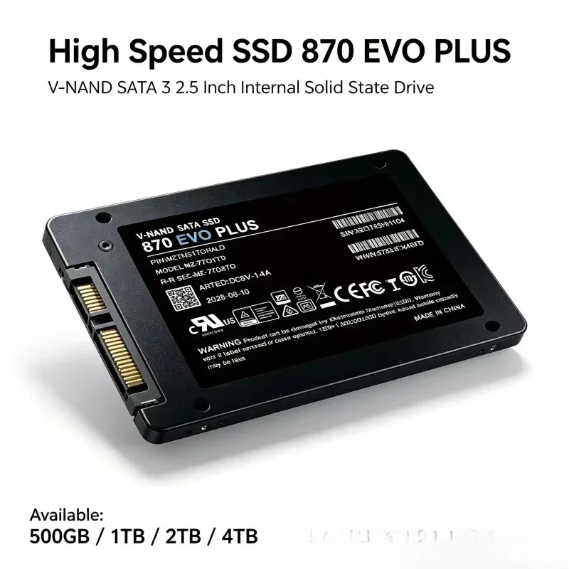870 EVO Plus SATA3 2.5 Inch Builtin Solid State Hard Disk SSD 500GB 1TB 2TB 4TB Fast Read Write for Laptop Micro PC Desktop