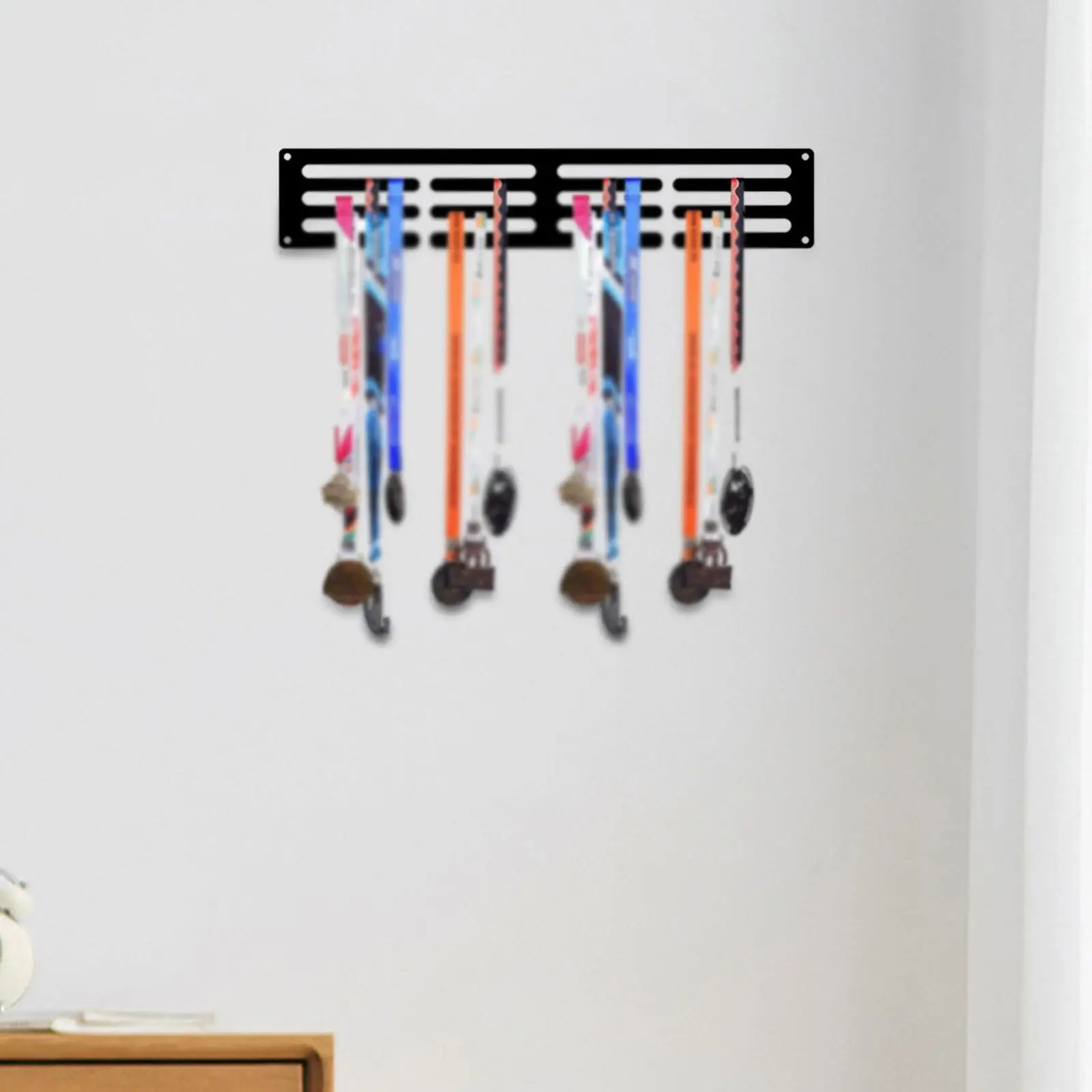 Medal Hanger Iron Sturdy Easy Install Award Ribbon Holder Organizer Wall Mounted Medal Rack Medal Holder for Running Gymnastics