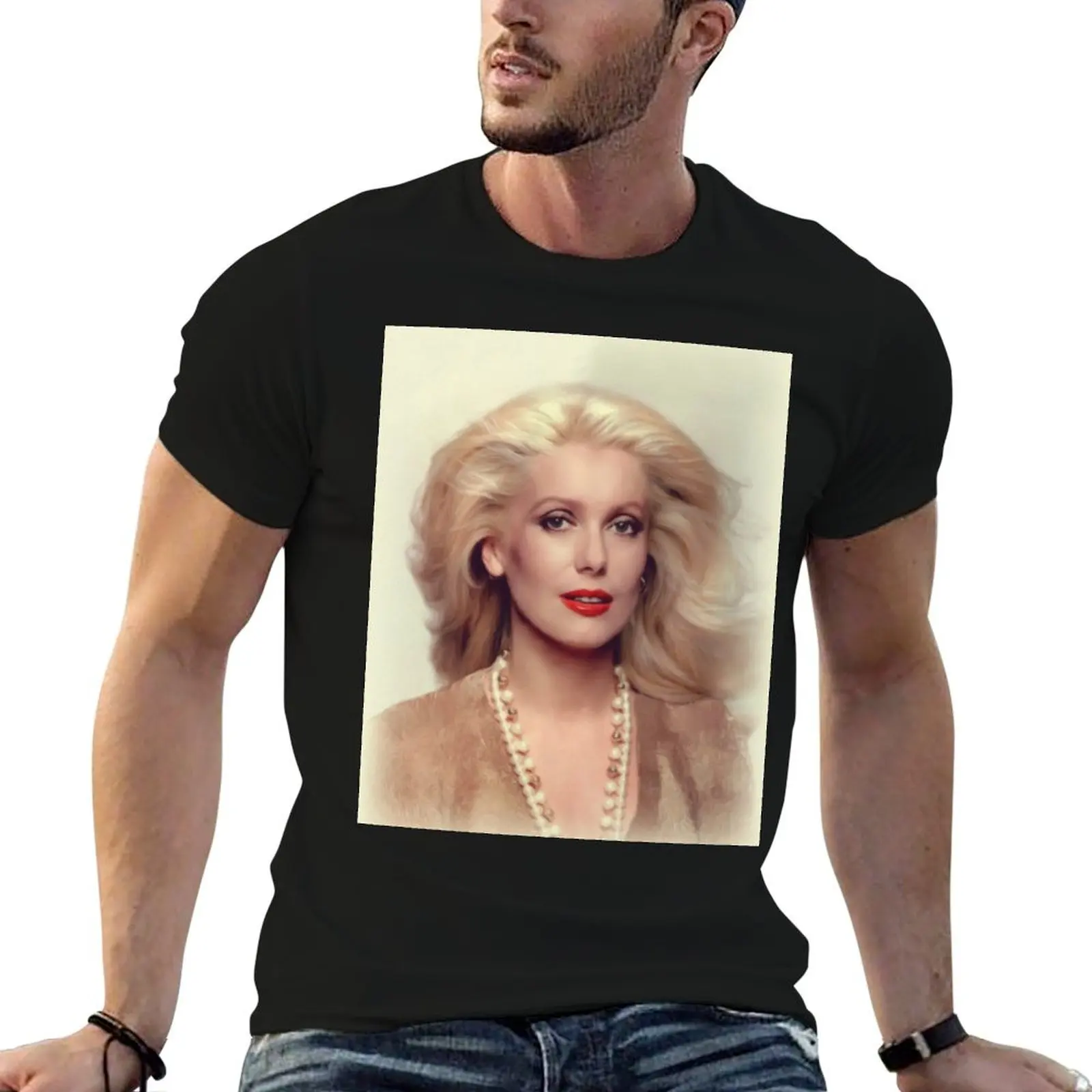 

Catherine Deneuve, Movie Star T-Shirt cotton t shirts high quality man t shirts for men anime tshirt T-Shirt