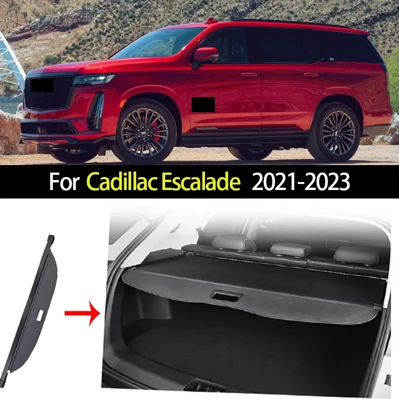 Car Trunk Cargo Cover for 2021-2023 Cadillac Escalade Retractable Parcel Rack Waterproof Shield Privacy Cargo Cover Accessories