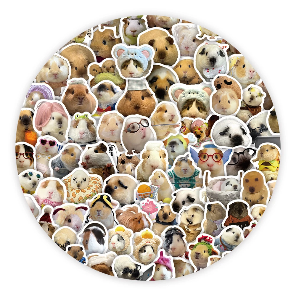 100PCS Cute Guinea Pig Cartoon Graffiti Stickers Exquisite Fashion DIY Guitar Phone Laptop Suitcase Water Cup Skateboard Decals