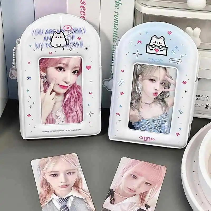 

Мультяшный щенок, 3-дюймовый держатель для фотокарт, карманный держатель для карт для Kpop, коллекционные предметы для фотокарточек, милый корейский журнал для скрапбукинга