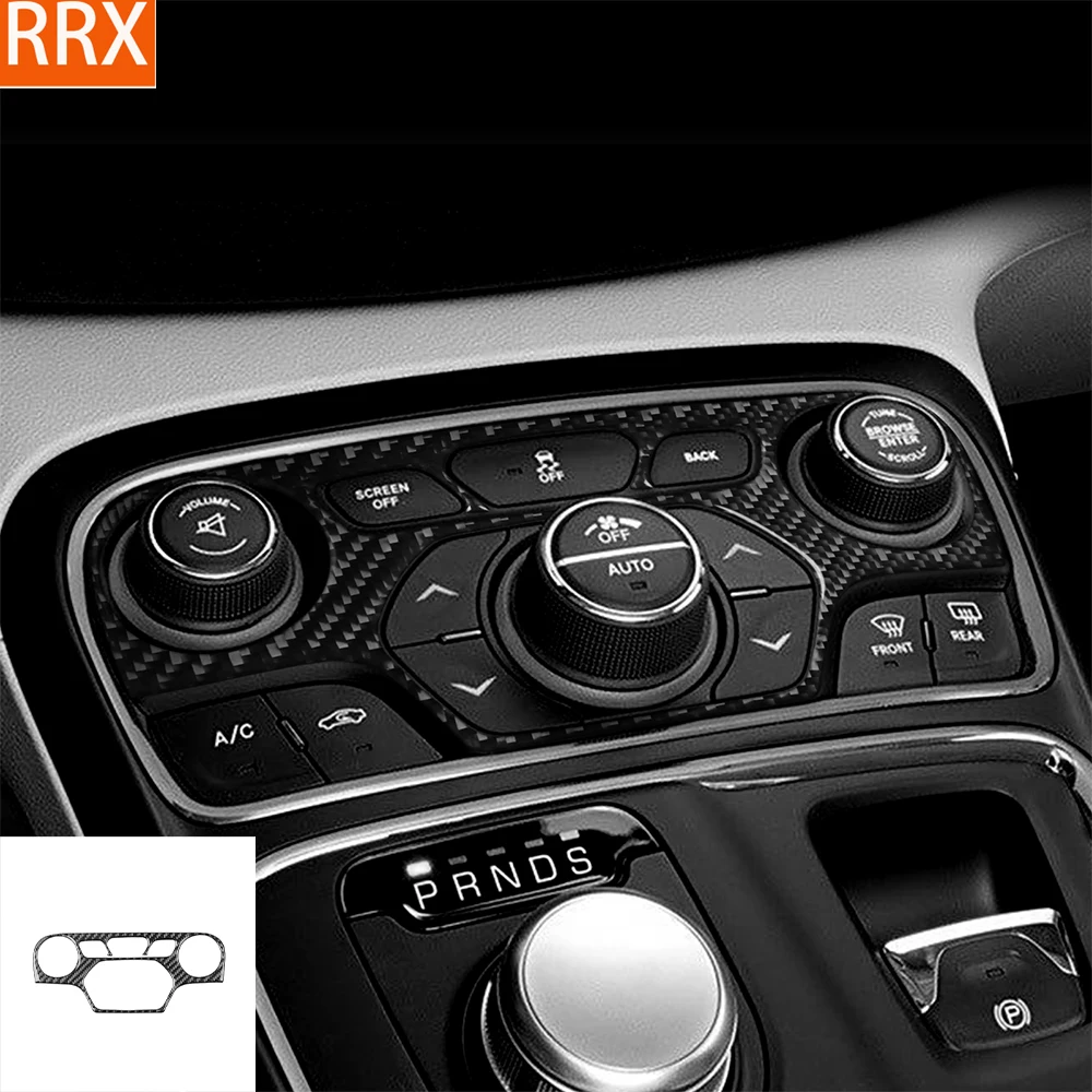 For Chrysler 200 2015-2017 Real Carbon Fiber Sticker Centre air conditioning control panel Car Accessories Interior decorative