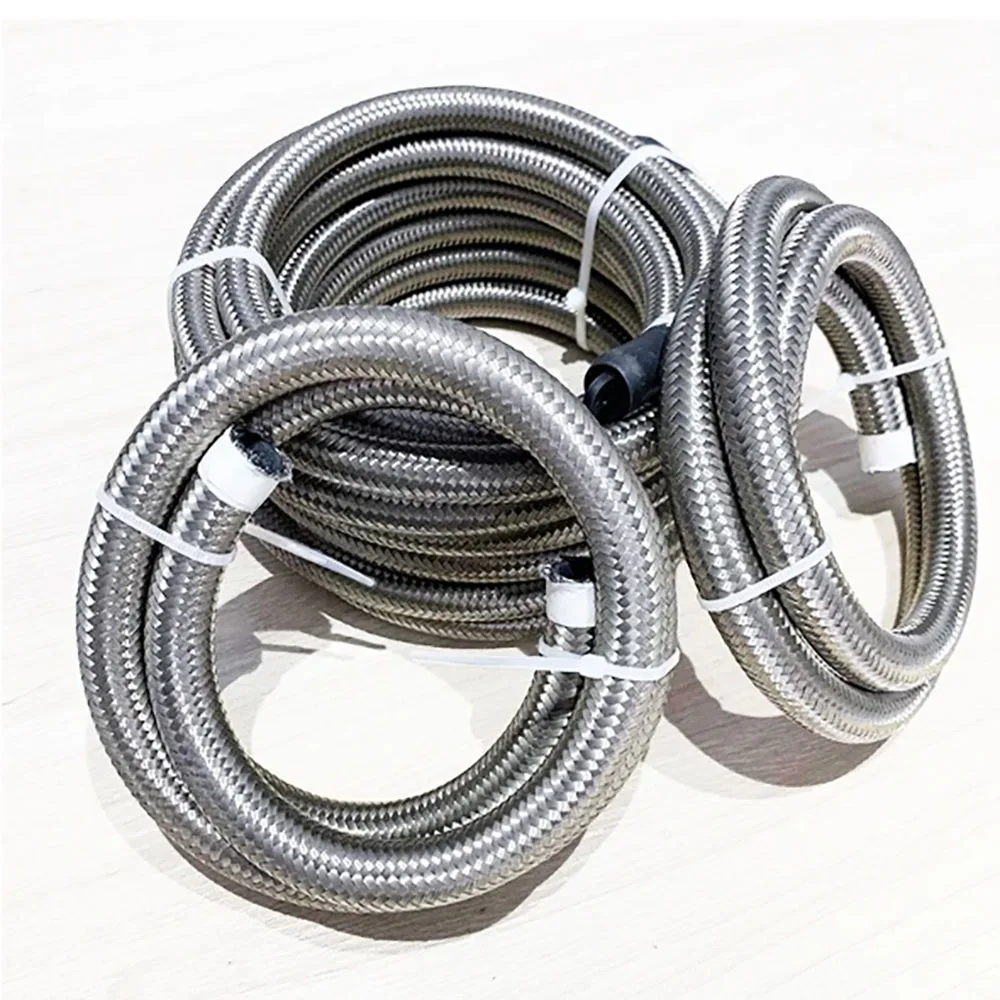 خرطوم الوقود العام، خرطوم تبريد الهواء الزيتي، سلك أسود من النايلون المقاوم للصدأ مضفر داخلي CPE المطاط AN4 AN6 AN8 AN10 AN12 AN16 AN2