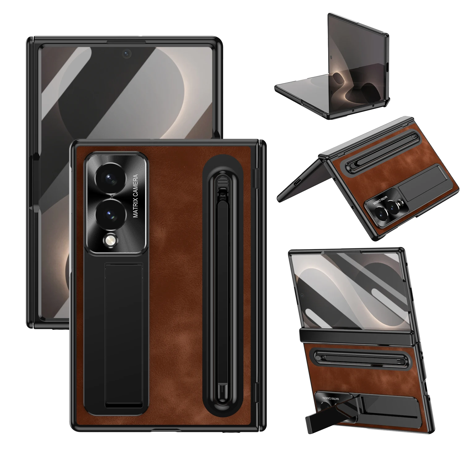 For Samsung Galaxy Z Fold 8 Wide Phone Case Front Protection Film PC Shell Protection Hinge With Pen Holder Back Cover