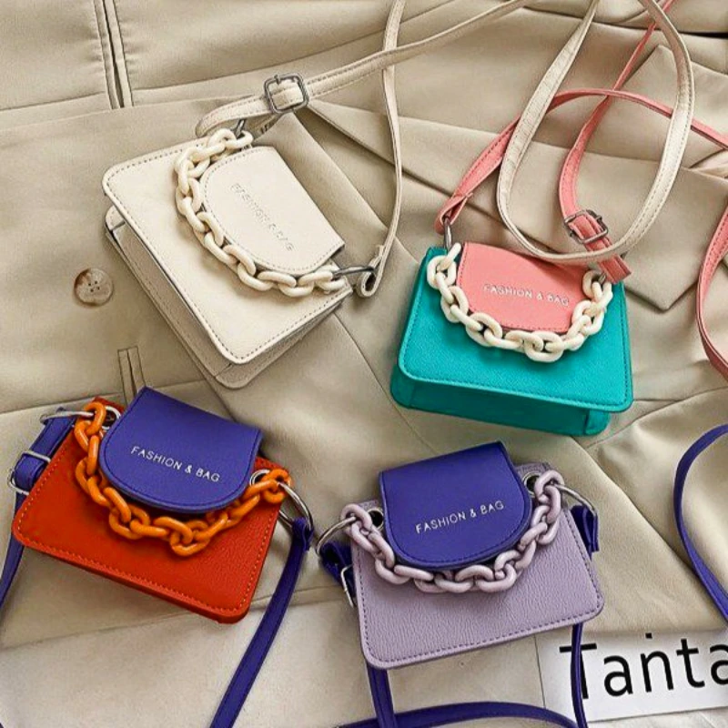 Summer Small Bag Women\'s Bag 2024 New Trendy Fashionable Contrast Color Single Shoulder CrossbodyBag Popular Mini Lipstick Bag