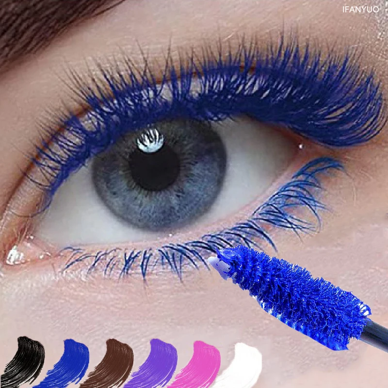 4D Colorful Mascara Waterproof Eyelash Extension Glitter Fast Dry Long-lasting Curling Purple Blue Pink Party Makeup Cosmetic
