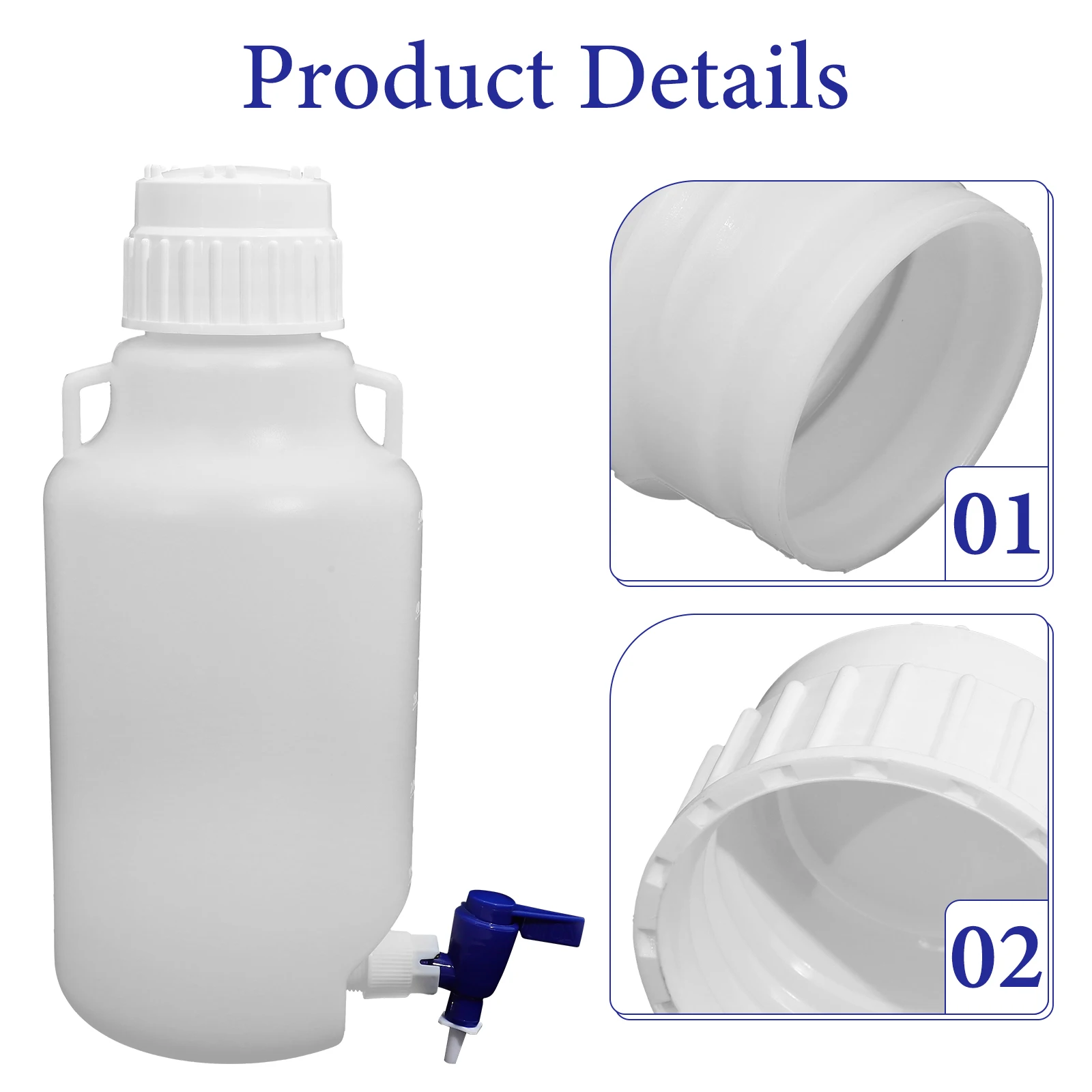 

5L Lab Water Container for Water Container Liquid Simple Dispenser With Spigot Design Lightweight Compact